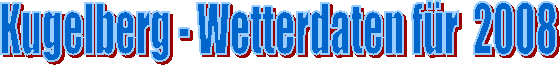 Kugelberg - Wetterdaten f�r  2008