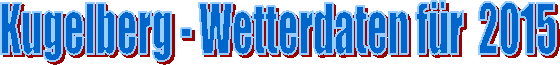 Kugelberg - Wetterdaten f�r  2015