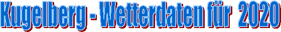 Kugelberg - Wetterdaten f�r  2020