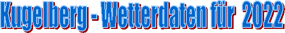 Kugelberg - Wetterdaten f�r  2022