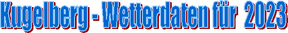 Kugelberg - Wetterdaten f�r  2023