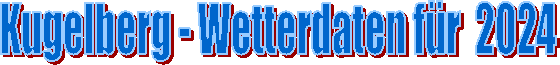 Kugelberg - Wetterdaten f�r  2024
