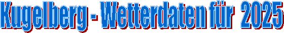 Kugelberg - Wetterdaten f�r  2025
